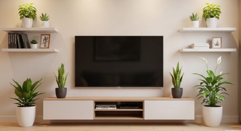 Indoor Plants Decor Living Room TV Unit: 12 Creative Ideas for a Fresh, Stylish Space