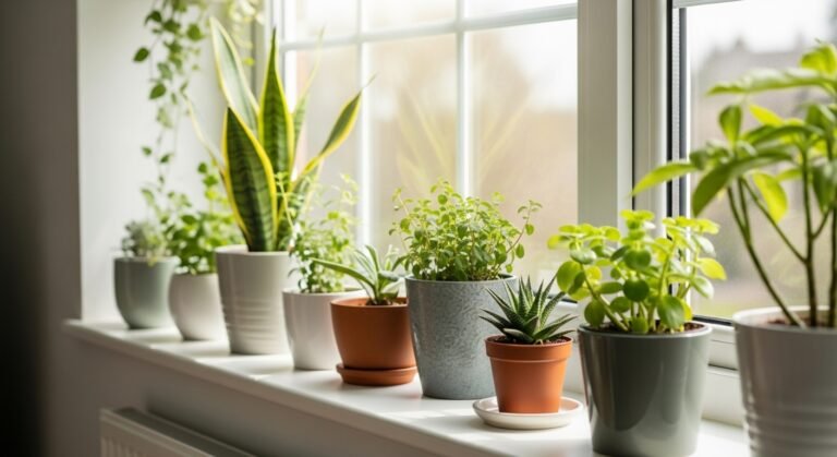 Indoor Potted Plants on a Windowsill: Fresh, Stylish & Space-Saving Green Decor
